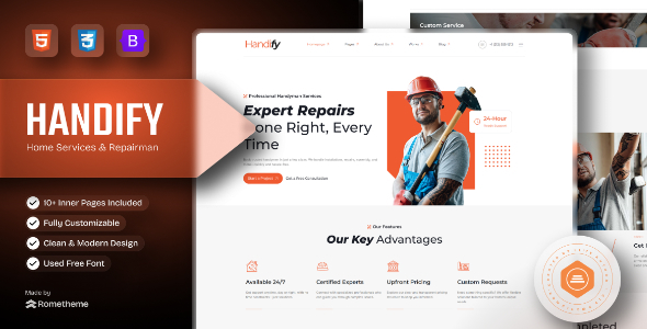 Handify - Home Services & Multi-Skilled Repairman HTML Template