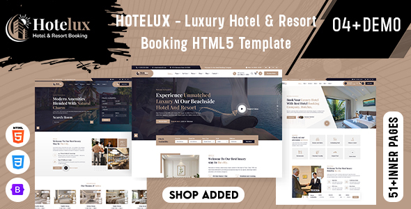 Hotelux - Luxury Hotel & Resort Booking HTML5 Template