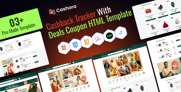 Cashora – Cashback Tracker with Deals & Coupon HTML Template