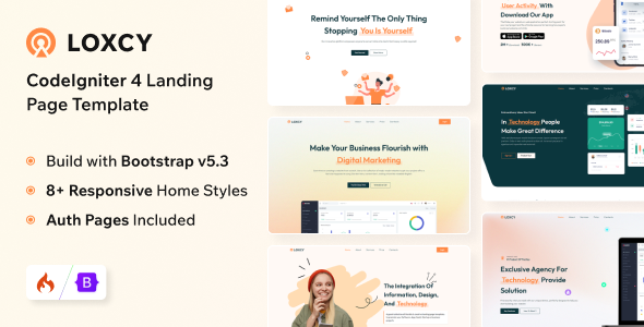 Loxcy - CodeIgniter 4 Landing Page Template