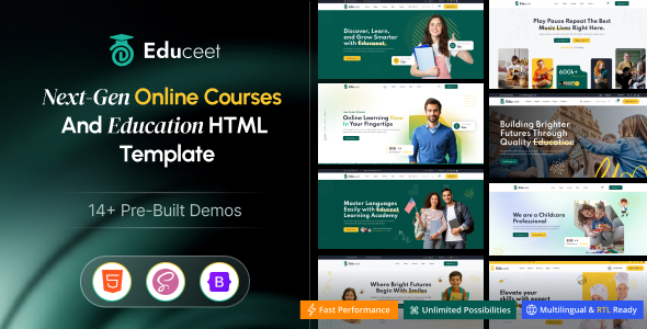 Educeet - University, Online Courses, School & Education HTML Template