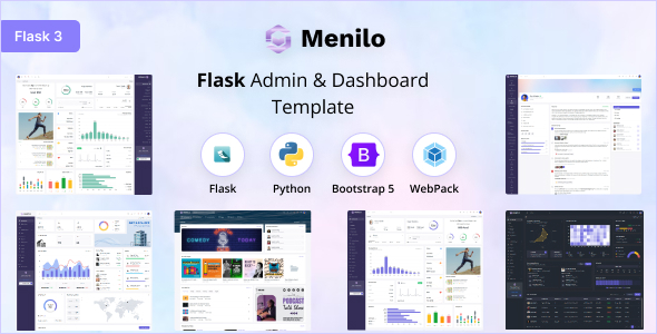 Menilo - Flask Admin & Dashboard Template