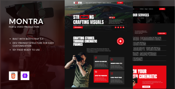 Montra - Film & Video Production HTML Bootstrap Template