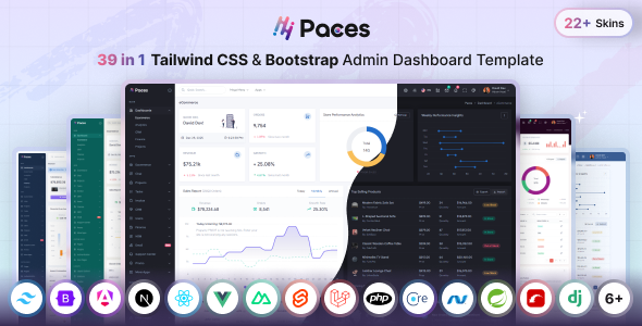Paces - Multipurpose Tailwind CSS 4 & Bootstrap 5 Admin Dashboard Template