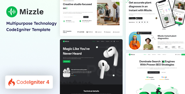 Mizzle - CodeIgniter Technology and Corporate Template