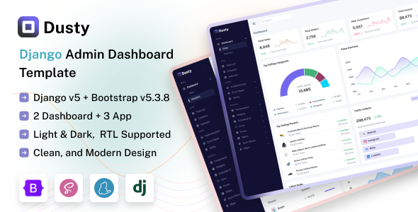 Dusty - HTML & Django 5 Admin & Dashboard Template