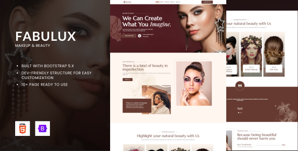 Fabulux - Makeup & Beauty HTML Bootstrap Template