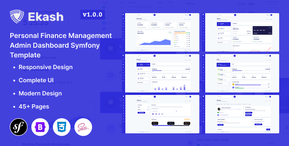 Ekash - Personal Finance Management Admin Dashboard Symfony Template