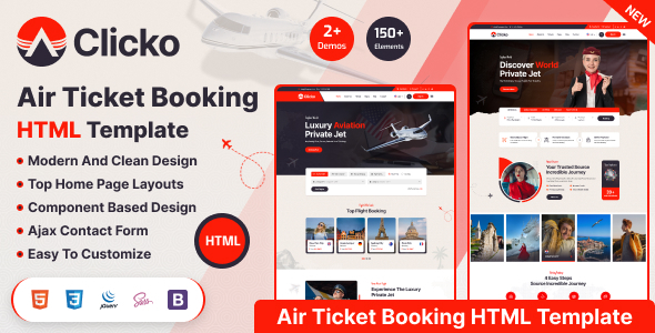 Clicko - Air Ticket Booking HTML5 Template