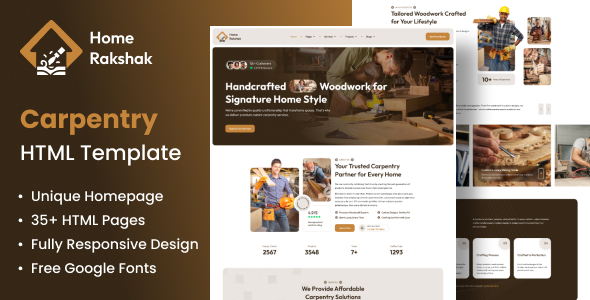 Carpentry Service HTML Template - Home Rakshak