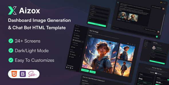 Aizox - Dashboard Image Generation & Chat Bot HTML Template