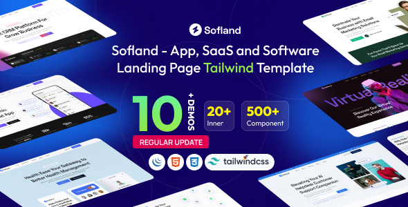 Sofland - App, SaaS and Software Landing Page Tailwind Template
