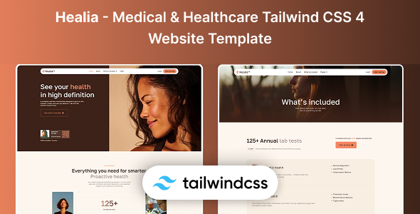 Healia - Medical & Healthcare Tailwind CSS 4 Website Template