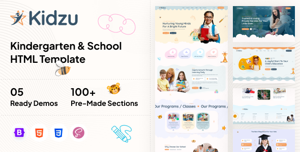 Kidzu - Kindergarten & School HTML5 Template