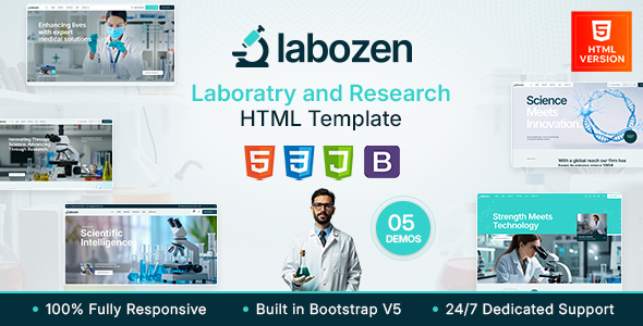 Labozen - Science Research & Laboratory HTML Template