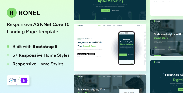 Ronel - ASP.Net Core 10 Landing Page Template