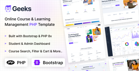 Geeks LMS - Online Course & Learning Management PHP Website Template