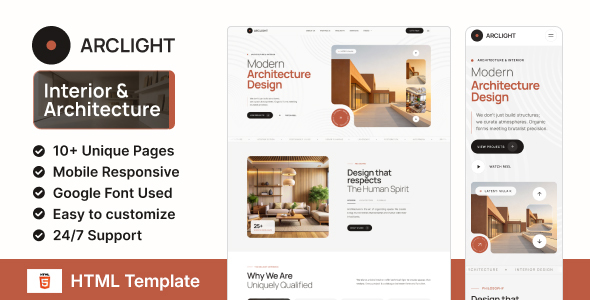 Arclight - Architecture & Interior Design HTML Template