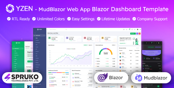 Yzen - MudBlazor WebApp Blazor Dashboard Template