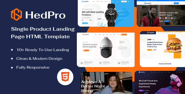 Hedpro - Single Product Landing Page HTML Template