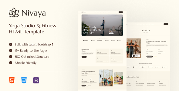 Nivaya - Yoga Studio & Fitness HTML Template
