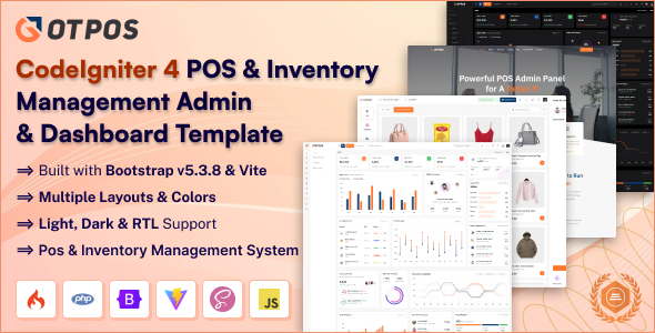 GotPos - CodeIgniter 4 POS & Inventory Management Admin & Dashboard Template