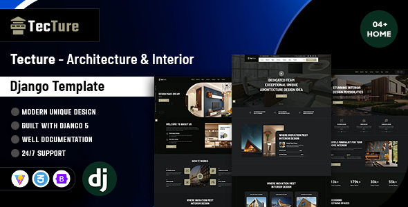 Tecture - Architecture and Interior Django Template