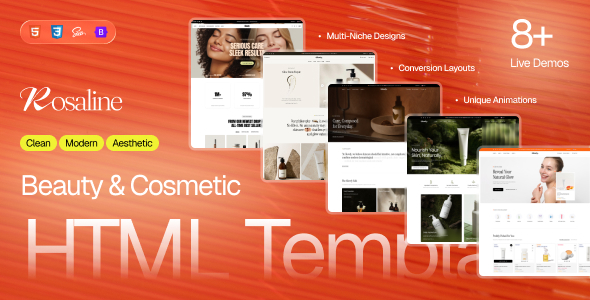 Rosaline - Beauty & Cosmetic eCommerce HTML Template