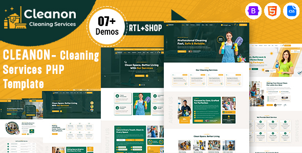Cleanon - Cleaning Services PHP Template