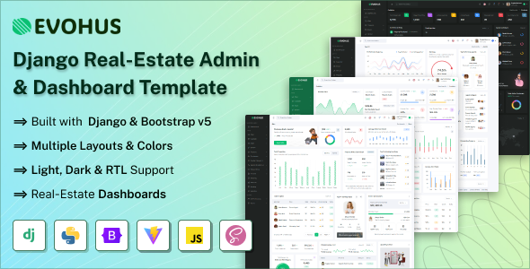 Evohus - Django Real-Estate Admin & Dashboard Template
