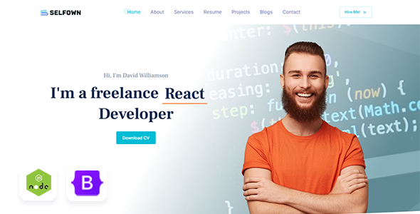 Selfown - NodeJs Personal Portfolio Template