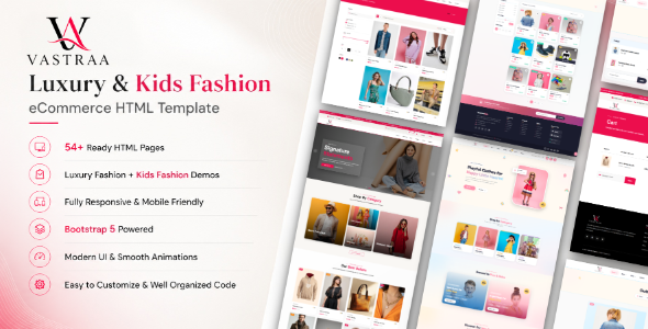 Vastraa - Luxury & Kids Fashion eCommerce HTML Template