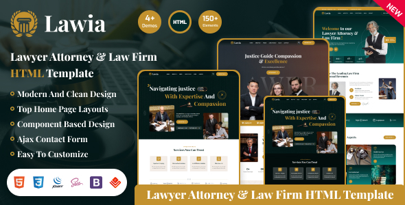 Lawia – Lawyer & Attorney HTML Template