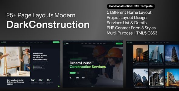 DarkConstruction – Building & Construction Multi Purpose Template