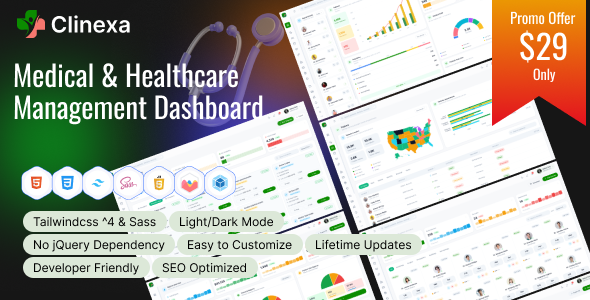 Clinexa – Medical & Healthcare Management Dashboard HTML Template