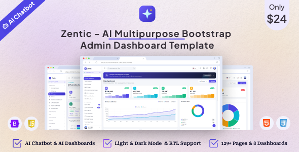 Zentic — AI Multipurpose Bootstrap 5 Admin Dashboard Template + RTL