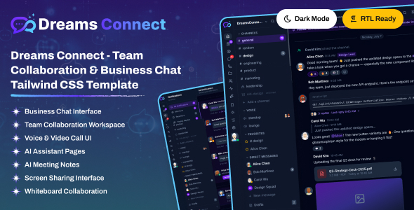 Dreams Connect - Team Collaboration & Business Chat Tailwind CSS Template