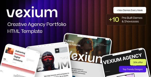 Vexium - Creative Agency Portfolio HTML Template