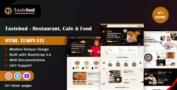 Tastebud - Restaurant, Cafe & Food HTML Template