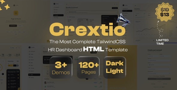 Crextio - Complete HTML Admin HR Dashboard