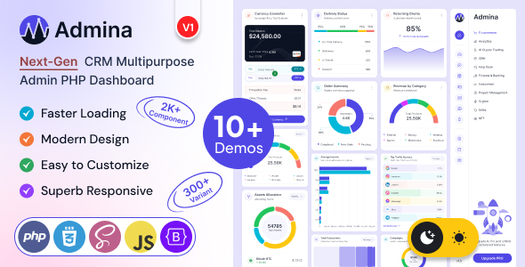 Admina – Php Admin Dashboard Template Multipurpose