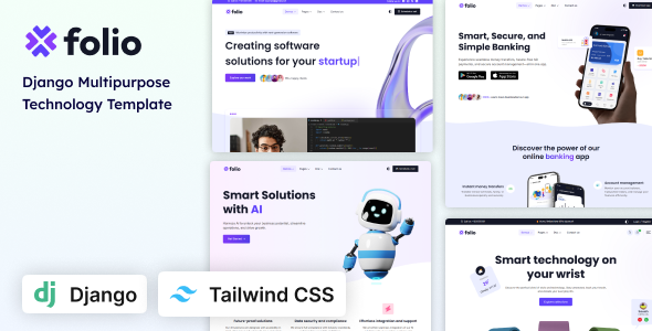 Folio - Multipurpose AI, SaaS & Technology Tailwind CSS Django Template