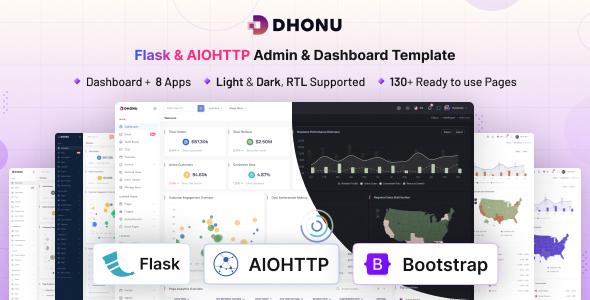 Dhonu - Flask & AIOHTTP Minimal Admin & Dashboard Template