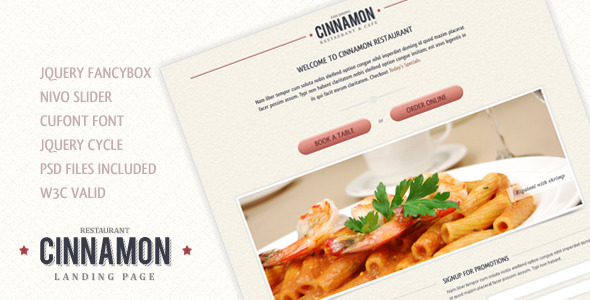 Cinnamon Landing Page