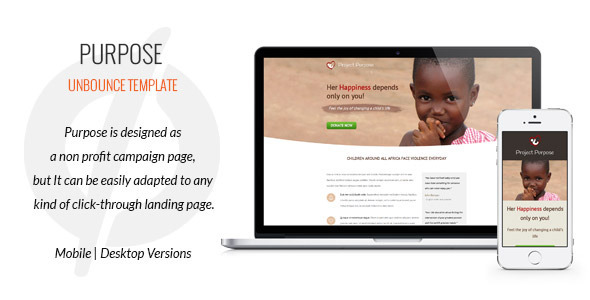 Purpose - Non-Profit Unbounce Template
