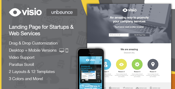 Visio - Landing Page for Startups & Web Services