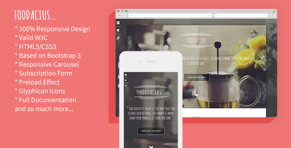 Foodacius - Retail Food Responsive Landing Page