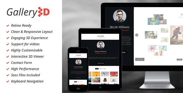 Gallery3d - Fullscreen Portfolio Template