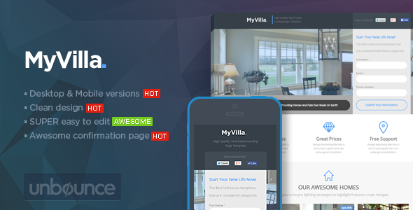 MyVilla - Real Estate Unbounce Template
