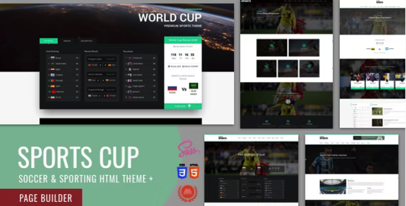 Sports Cup, Soccer Html Theme + Page Builder